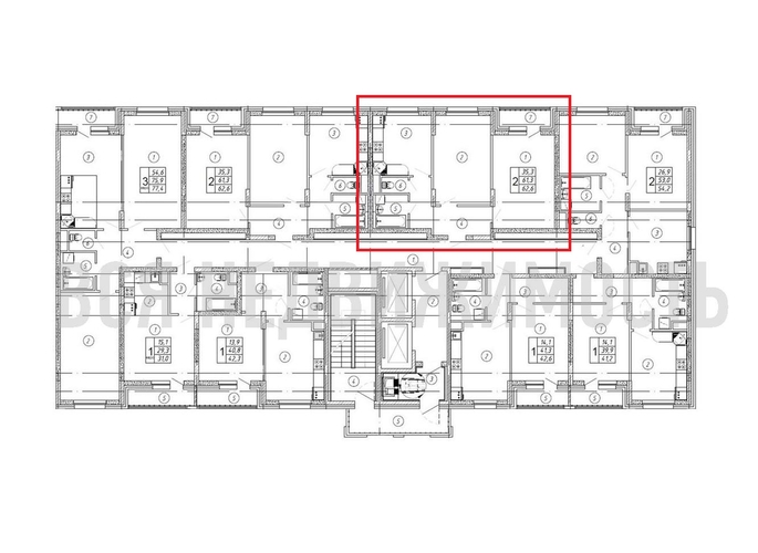 2-комнатная квартира, 62.6кв.м - изображение 1