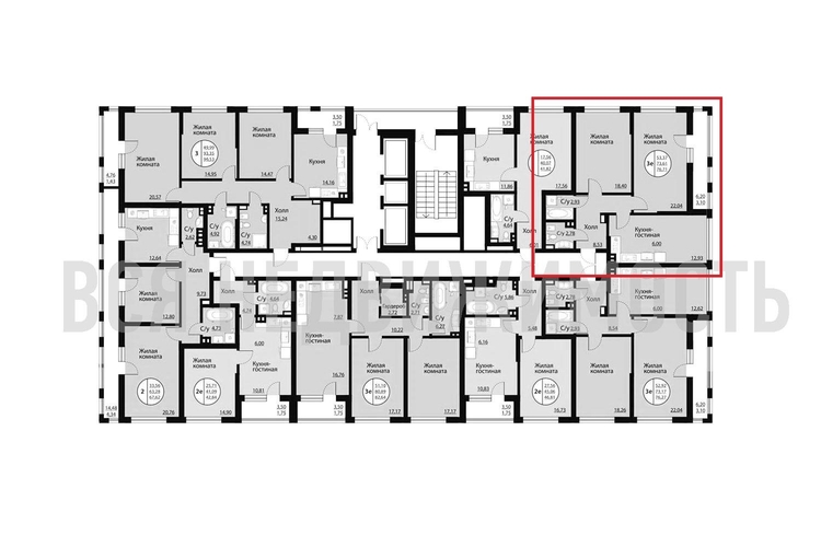 2-комнатная квартира, 76.71кв.м - изображение 1