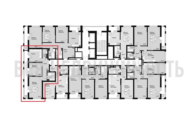 2-комнатная квартира, 67.14кв.м - изображение 1