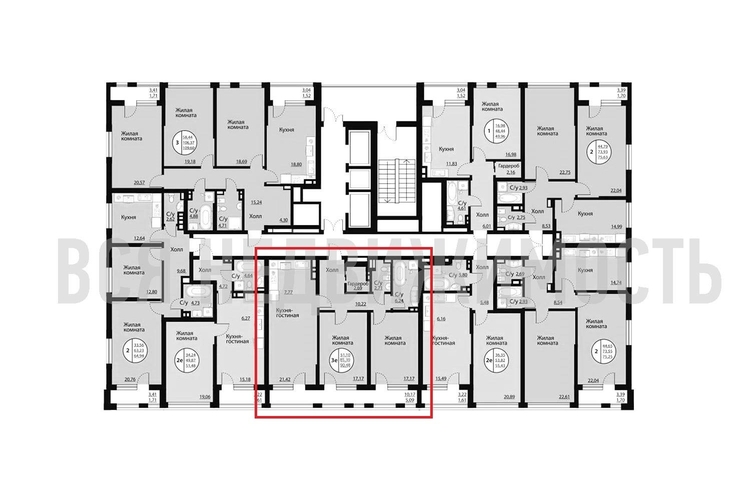 2-комнатная квартира, 90.48кв.м - изображение 1