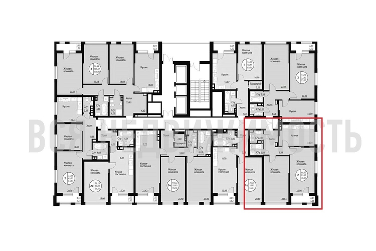 2-комнатная квартира, 75.21кв.м - изображение 1
