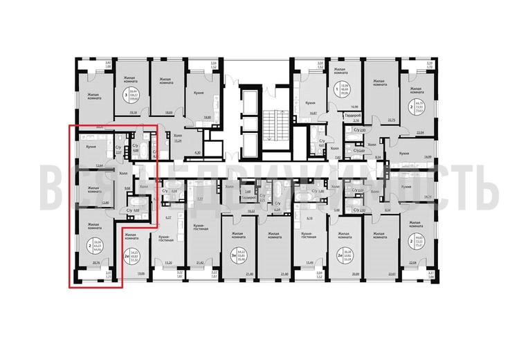 2-комнатная квартира, 64.85кв.м - изображение 1