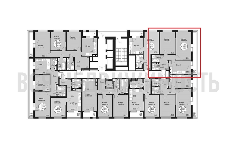 2-комнатная квартира, 71.99кв.м - изображение 1