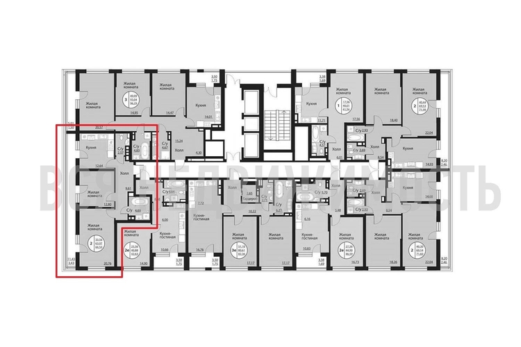 2-комнатная квартира, 66.5кв.м - изображение 1
