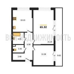2-комнатная квартира, 65.32кв.м - изображение 1