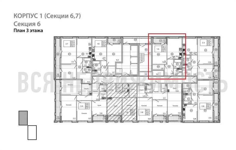 1-комнатная квартира, 51.03кв.м - изображение 1