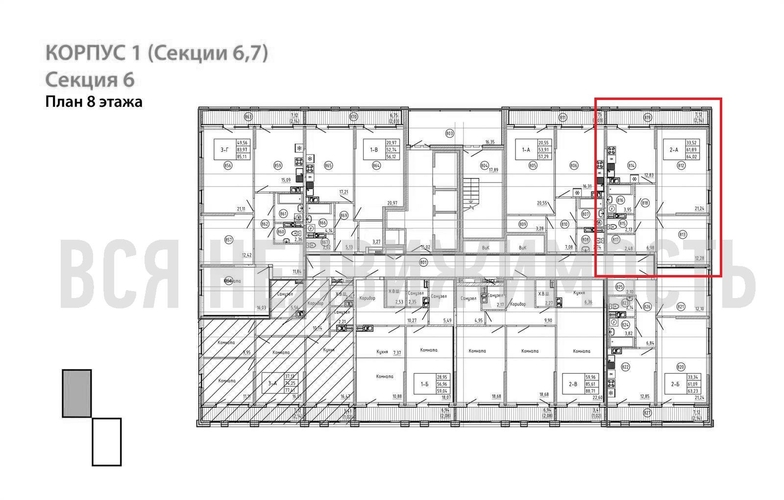 2-комнатная квартира, 64.02кв.м - изображение 1