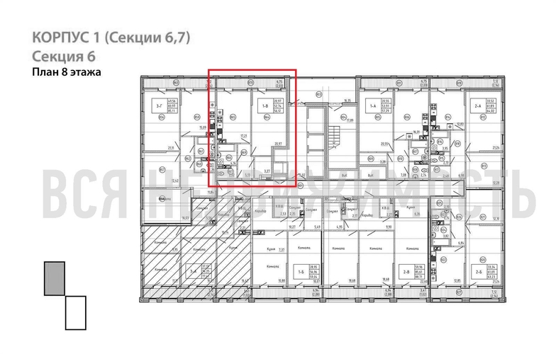 1-комнатная квартира, 56.12кв.м - изображение 1