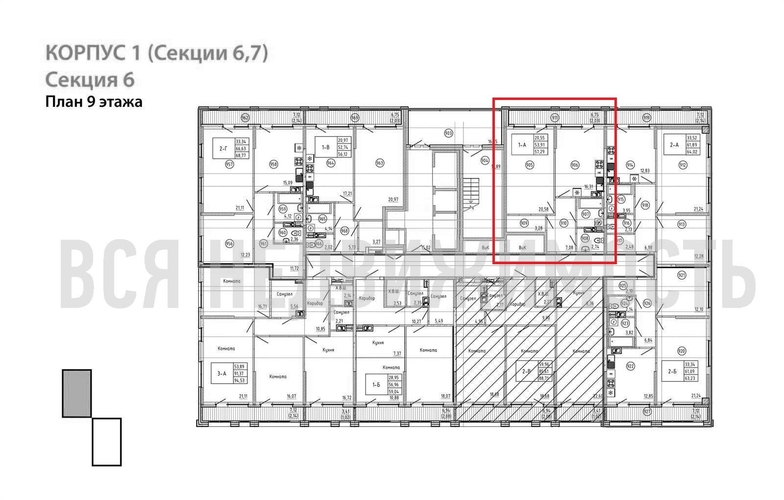 1-комнатная квартира, 57.29кв.м - изображение 1