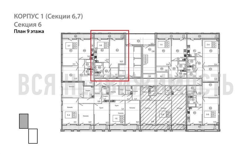 1-комнатная квартира, 56.12кв.м - изображение 1