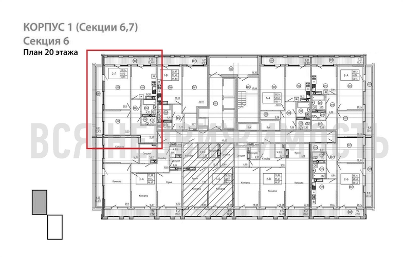 2-комнатная квартира, 70.73кв.м - изображение 1