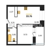 1-комнатная квартира, 33.76кв.м - изображение 1 1-комнатная квартира, 33.76кв.м - изображение 1