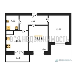 2-комнатная квартира, 48.83кв.м - изображение 1