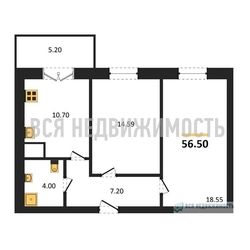 2-комнатная квартира, 56.5кв.м - изображение 1