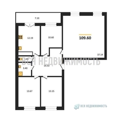 4-комнатная квартира, 109.6кв.м - изображение 1