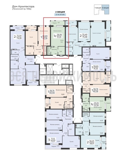 квартира-студия, 31,25кв.м. - изображение 1