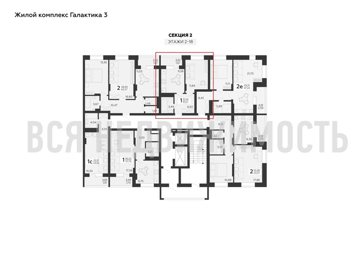 1-комнатная квартира, 33.21кв.м - изображение 1