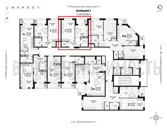 1-комнатная квартира, 37.09кв.м - изображение 1