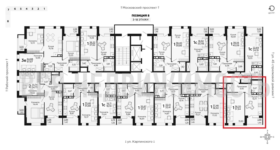 1-комнатная квартира, 37.64кв.м - изображение 1