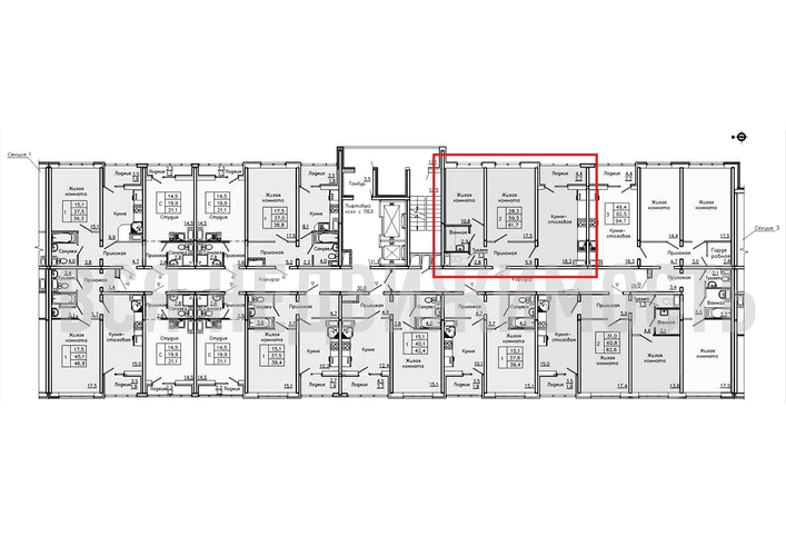 2-комнатная квартира, 61.7кв.м - изображение 1