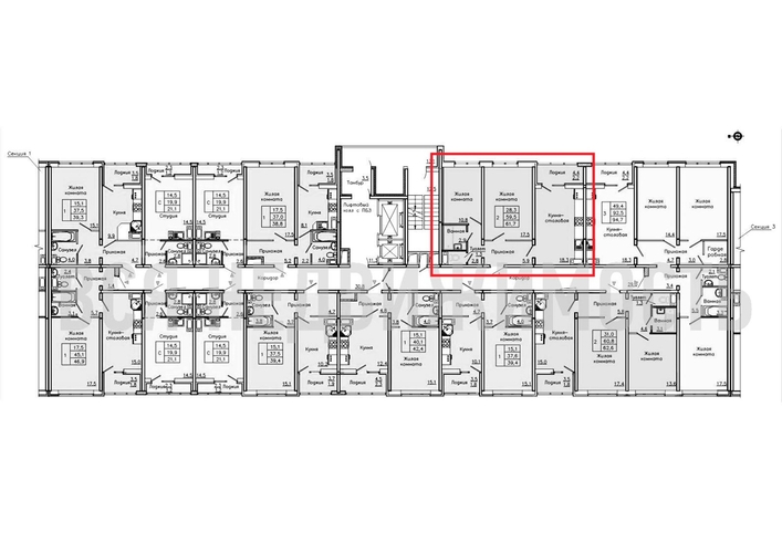 2-комнатная квартира, 61.7кв.м - изображение 1