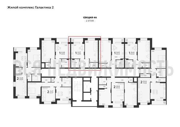 1-комнатная квартира, 40.23кв.м - изображение 1