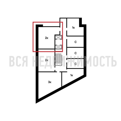 2-комнатная квартира, 61.82кв.м - изображение 1