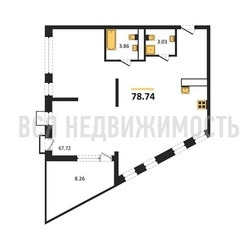 квартира-студия, 78,74кв.м. квартира-студия, 78,74кв.м. - изображение 1