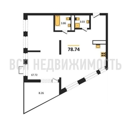 квартира-студия, 78,74кв.м. квартира-студия, 78,74кв.м. - изображение 1