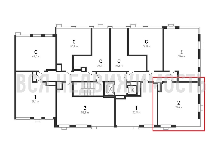 2-комнатная квартира, 53.4кв.м - изображение 1