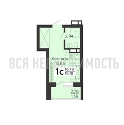 квартира-студия, 18,18кв.м. - изображение 1