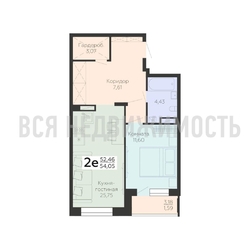 1-комнатная квартира, 54.05кв.м - изображение 1