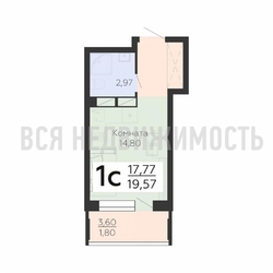 квартира-студия, 19,57кв.м. - изображение 1