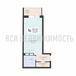 квартира-студия, 32,31кв.м. квартира-студия, 32,31кв.м. - изображение 1