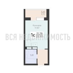 квартира-студия, 23,5кв.м. - изображение 1
