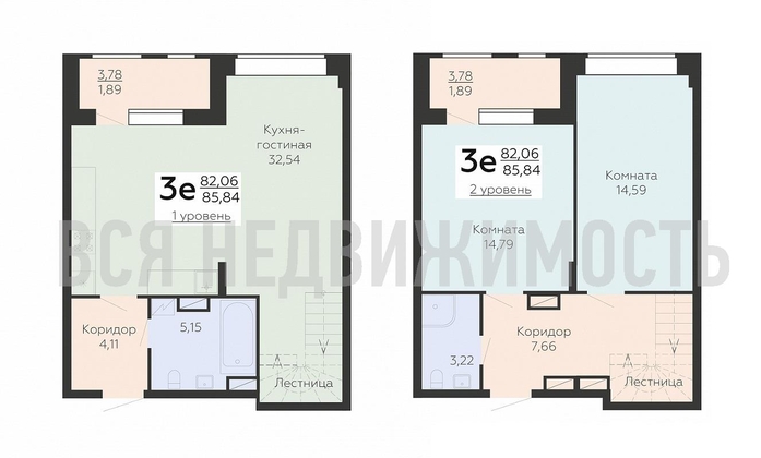 2-комнатная квартира, 85.84кв.м - изображение