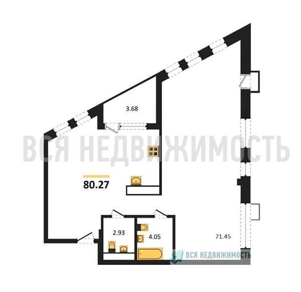 квартира-студия, 80,27кв.м. - изображение