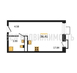 квартира-студия, 26,41кв.м. - изображение 1