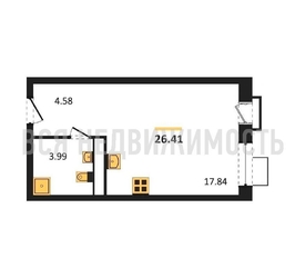 квартира-студия, 26,41кв.м. - изображение 1