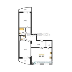 2-комнатная квартира, 90.3кв.м - изображение 1