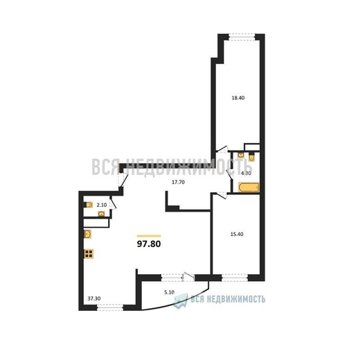 2-комнатная квартира, 97.8кв.м - изображение 0