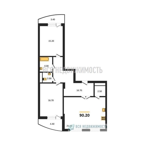 2-комнатная квартира, 90.2кв.м - изображение 0