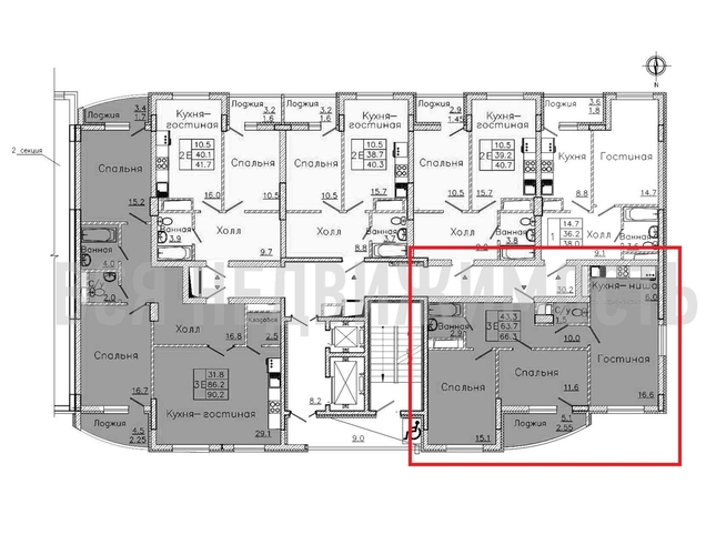 2-комнатная квартира, 66.3кв.м - изображение 1
