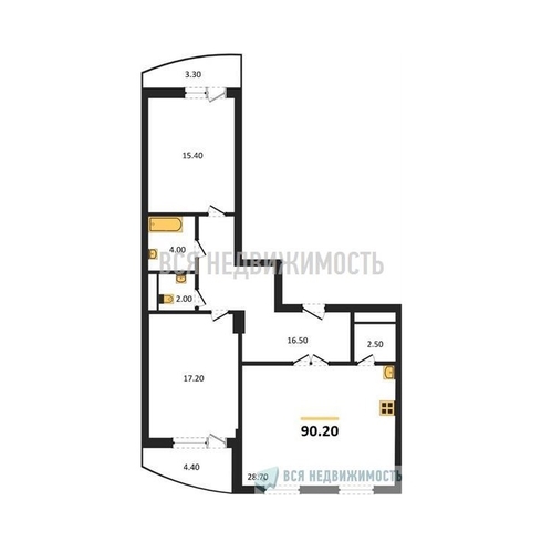 2-комнатная квартира, 90.2кв.м - изображение 0