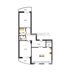 2-комнатная квартира, 90.2кв.м - изображение 1