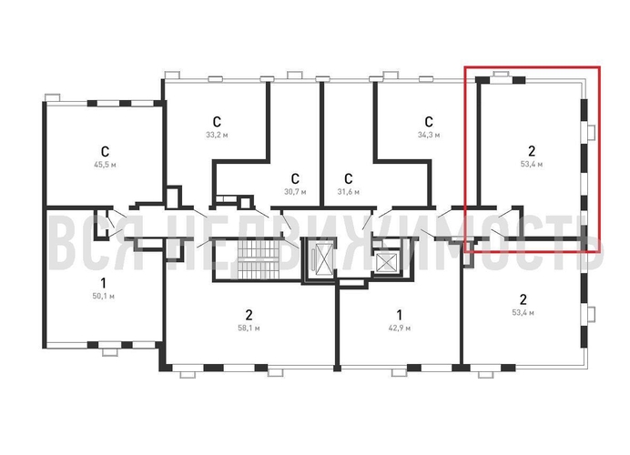 2-комнатная квартира, 53.4кв.м - изображение 1