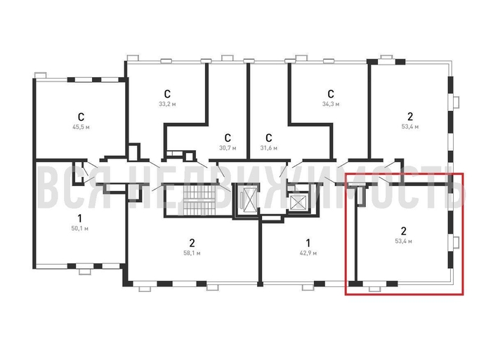 2-комнатная квартира, 53.4кв.м - изображение 1