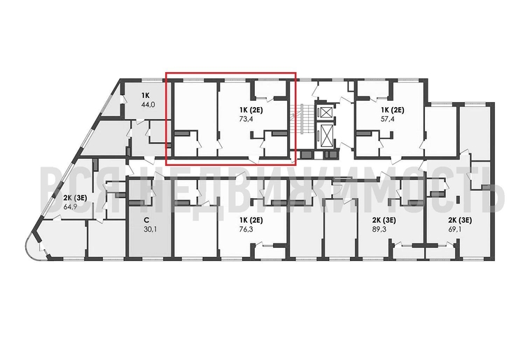 1-комнатная квартира, 73.2кв.м - изображение 1