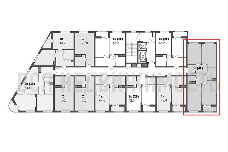 3-комнатная квартира, 84.1кв.м - изображение 1