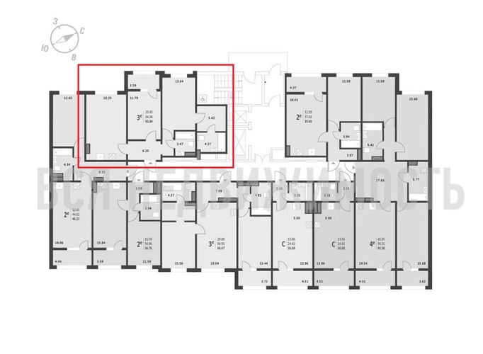 2-комнатная квартира, 66.3кв.м - изображение 1